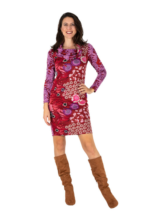 Kleid Gesa Blumenmuster pink