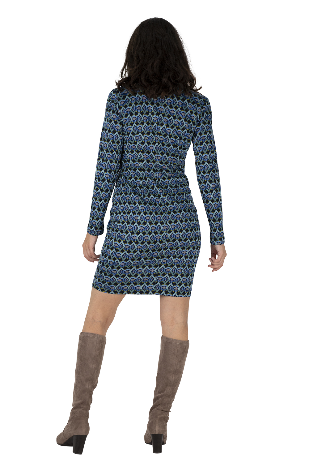 GESA 21 019 02 Kleid Gesa Retromuster blau