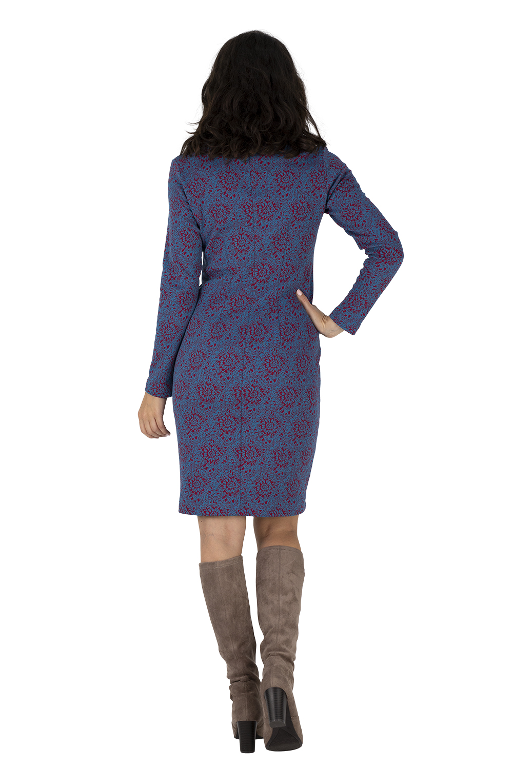 GESA 21 021 02 Kleid Gesa Jaquard blau-rot