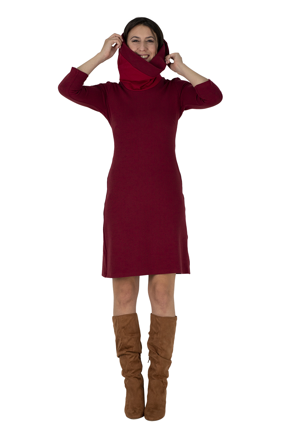 LENA 20 029 01 Kleid Lena dunkelrot