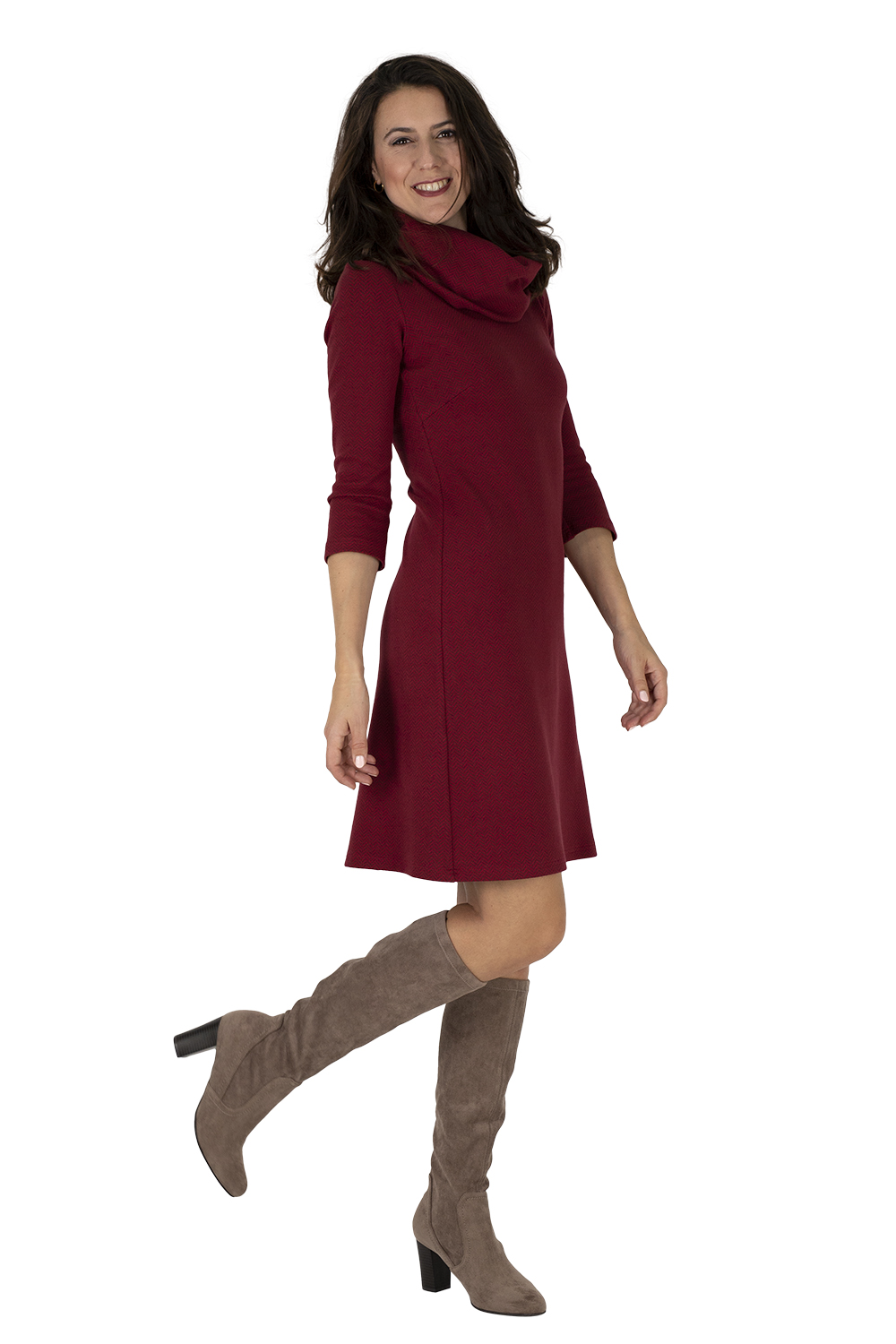 LENA 20 029 03 Kleid Lena dunkelrot